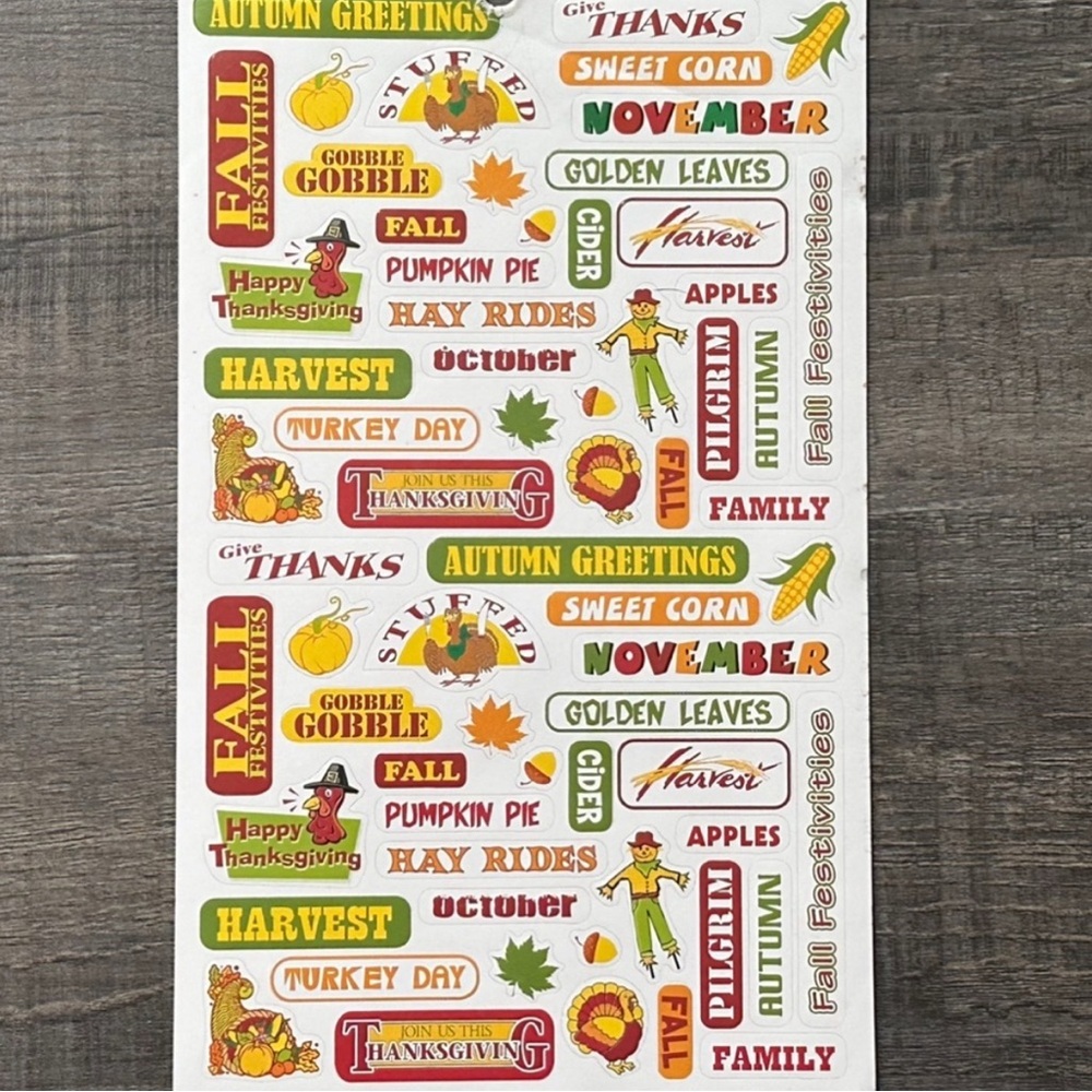 💞 New Autumn Thanksgiving Scrapbook Craft Stickers